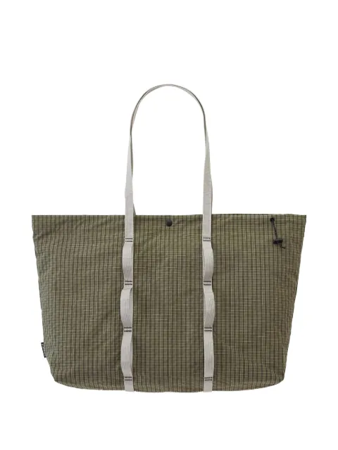 Gramicci checked-pattern seersucker tote bag 