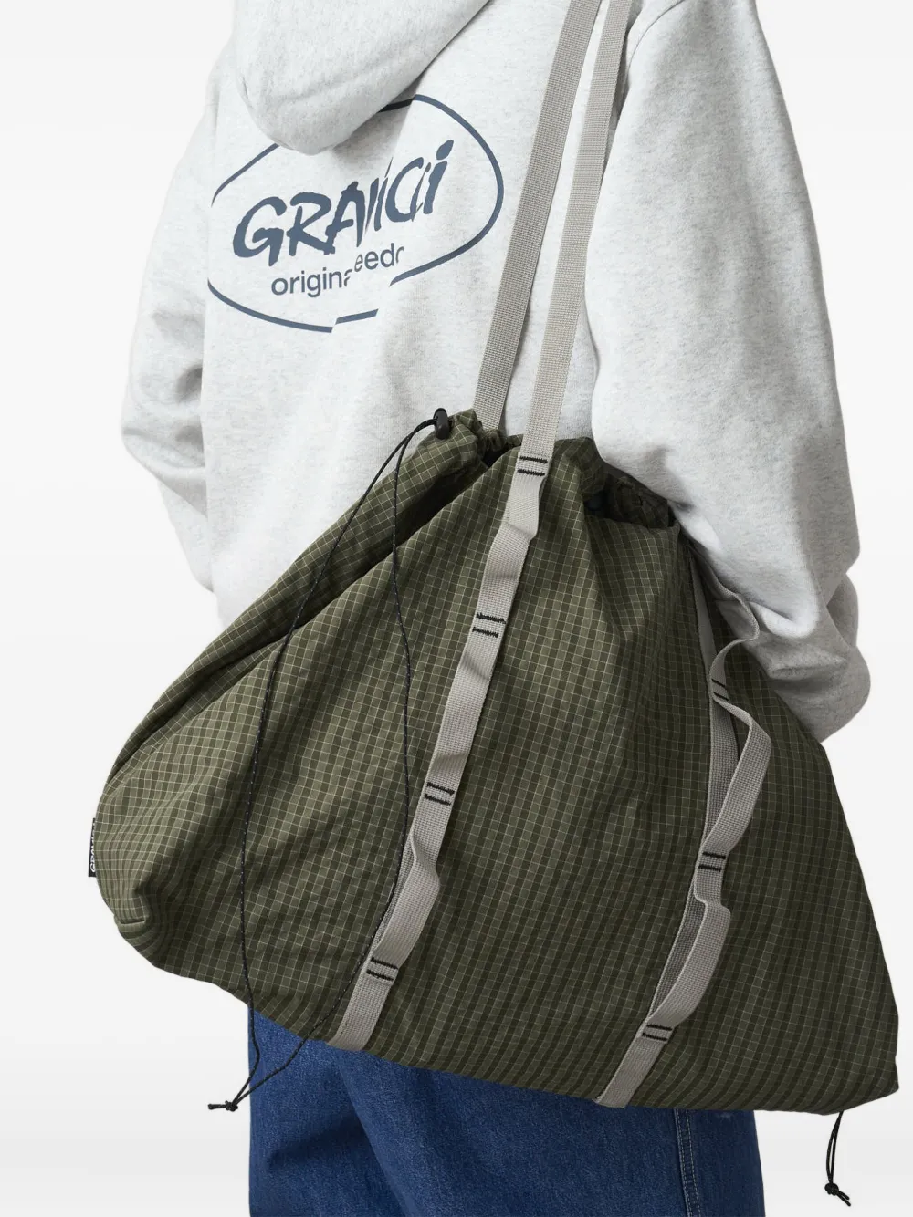 Gramicci checked-pattern seersucker tote bag | Men | Image 2