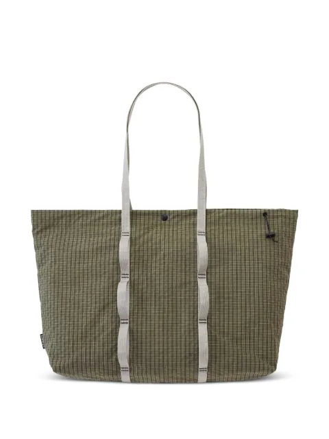 Gramicci checked-pattern seersucker tote bag 