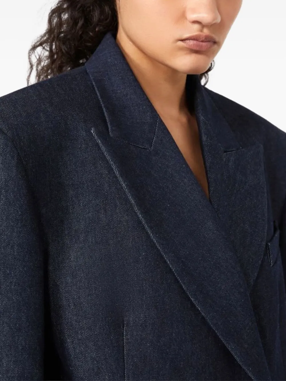 Sportmax Oversized Double-breasted Blazer Jackets And Coats Blue In Blue