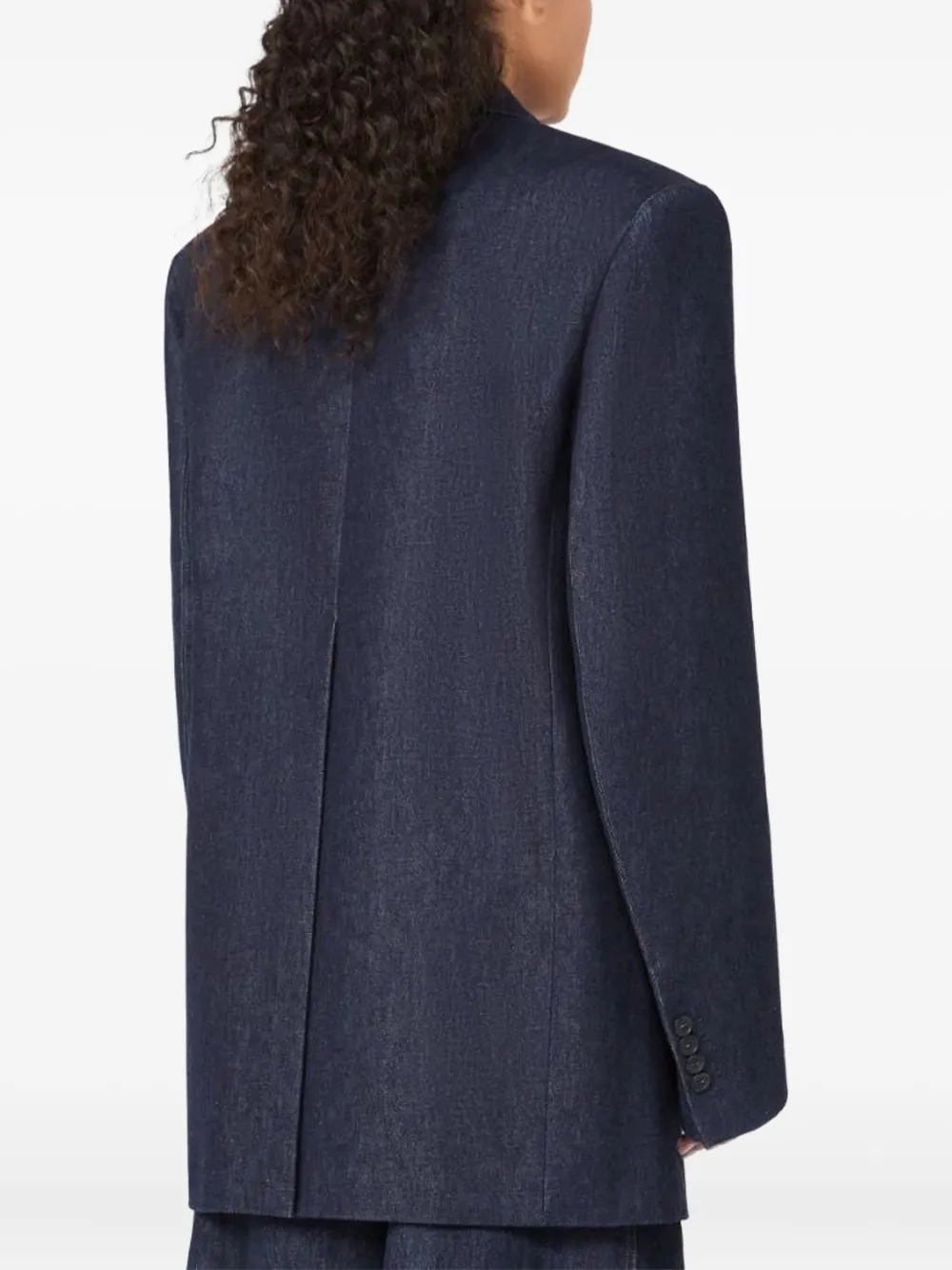 Sportmax Oversized Double-breasted Blazer Jackets And Coats Blue In Blue