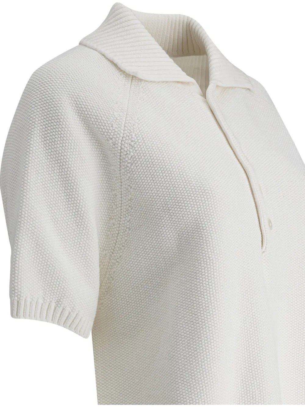 UMARMUNG Polotop met geribbelde kraag Beige