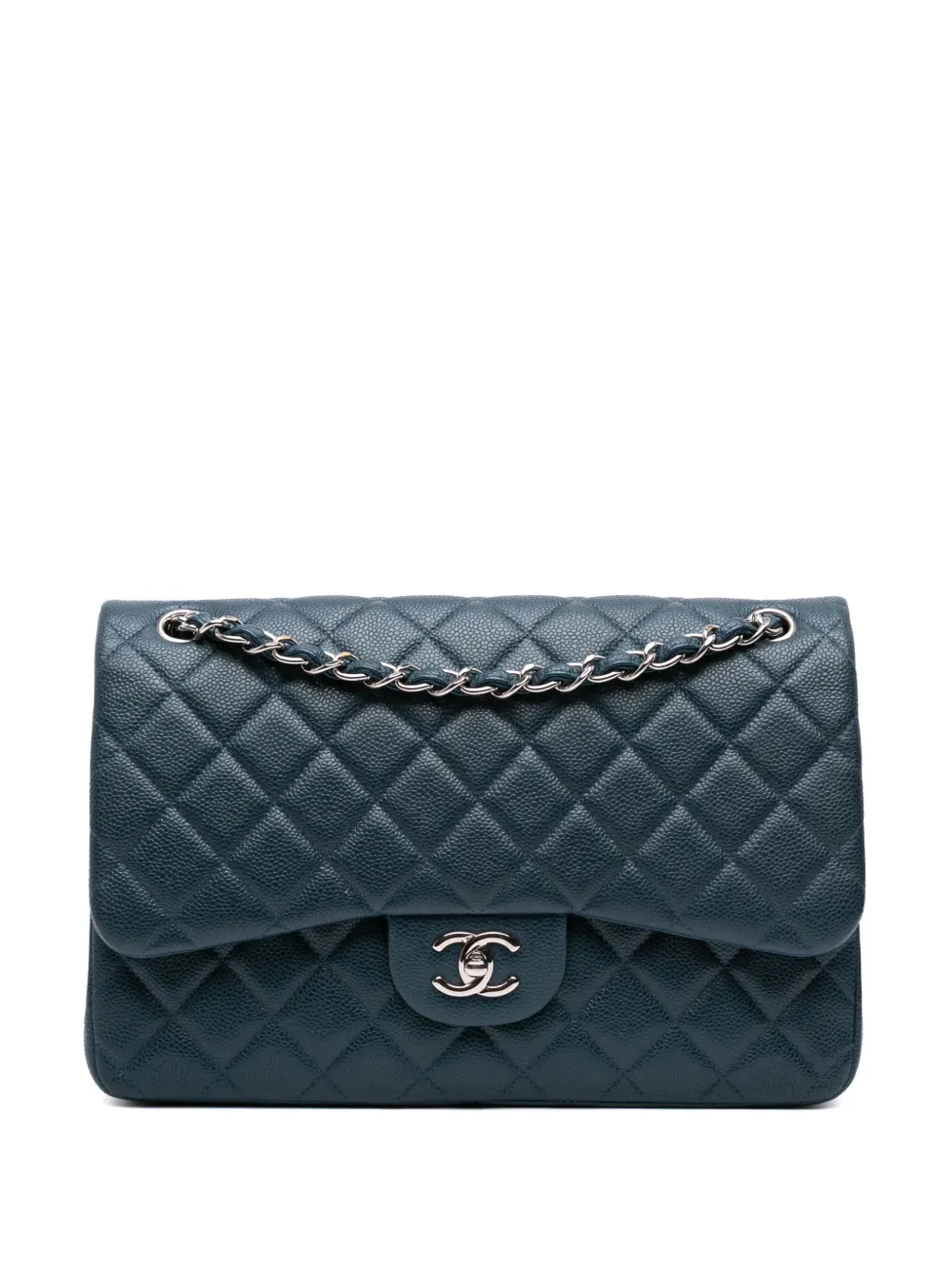 CHANEL Pre-Owned 2014-2015 Jumbo Classic Iridescent Caviar Double Flap CHANEL Pre-Owned 2014-2015 Jumbo Classic Iridescent Caviar Double Flap