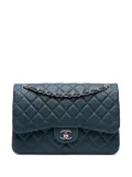 CHANEL Pre-Owned 2014-2015 Jumbo Classic Iridescent Caviar Double Flap shoulder bag - Blue