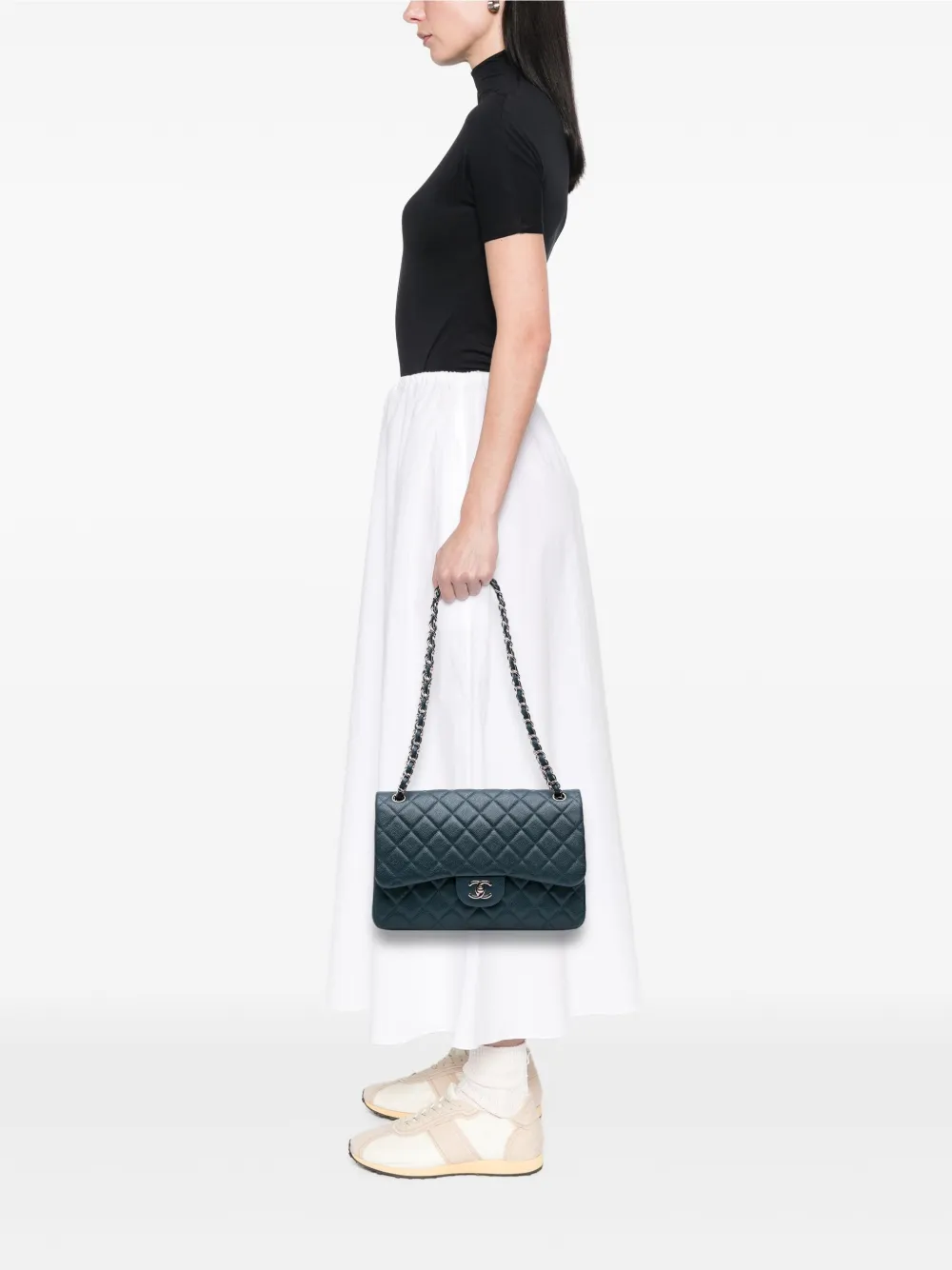 CHANEL Pre-Owned 2014-2015 Jumbo Classic Iridescent Caviar Double Flap shoulder bag | Pre-Owned | Image 2
