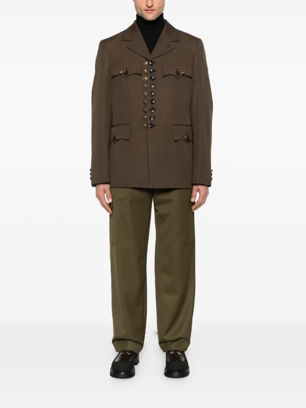 Comme Des Garçons Homme Plus Buttoned Wool Jacket | Brown