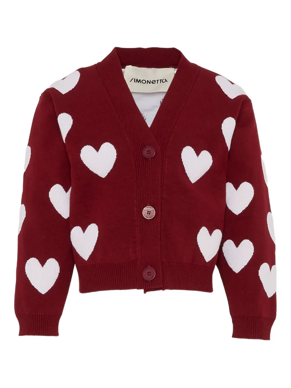 Simonetta heart-motif cardigan | Red | Image 1