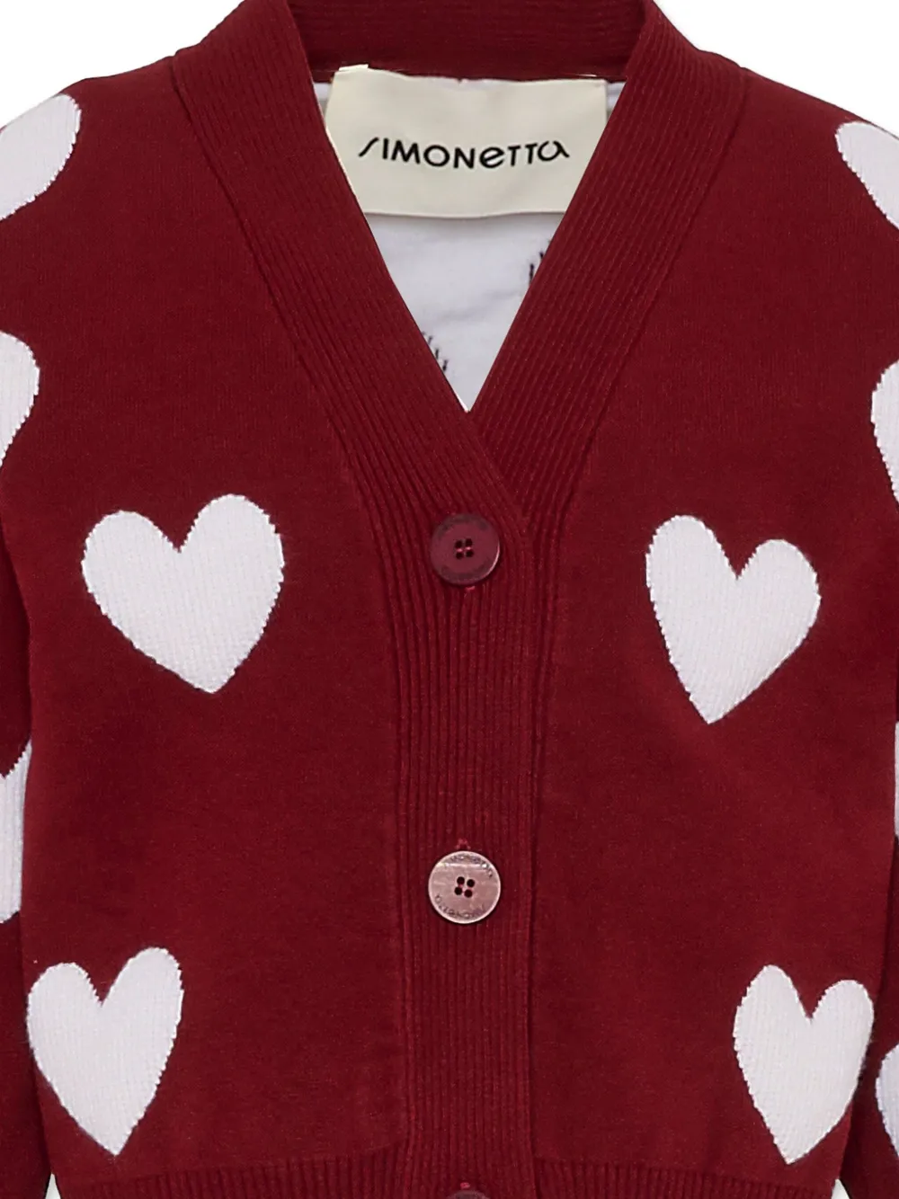 Simonetta Heart-motif Cardigan In Red