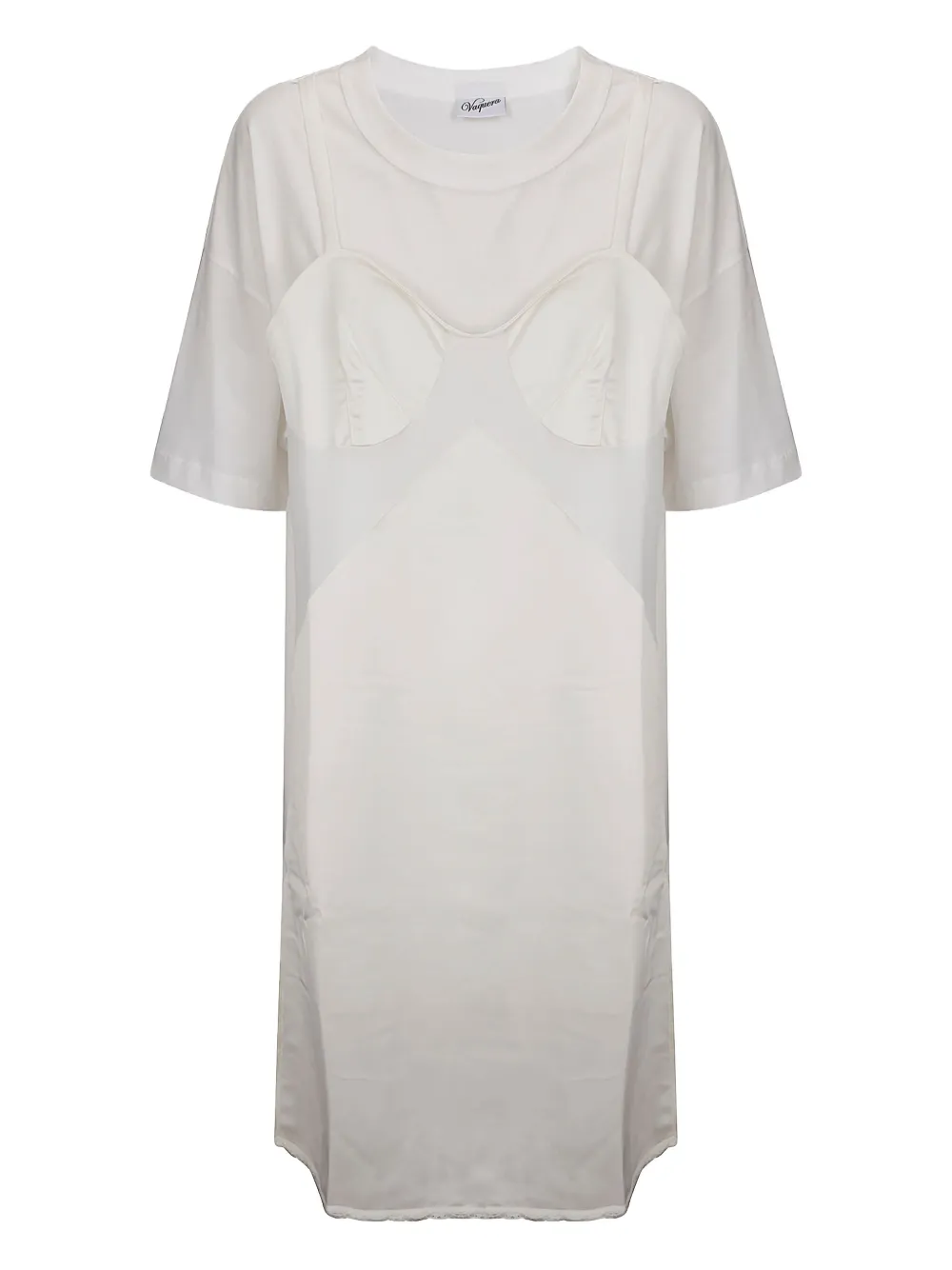 Vaquera Sewn Overlay T-shirt Dress With Built-in Cups In Gray