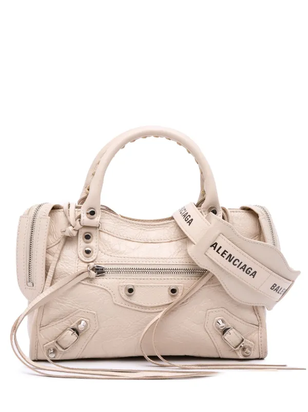 Balenciaga Pre-Owned 2020 Mini Lambskin Motocross Classic City Satchel  White FARFETCH IL