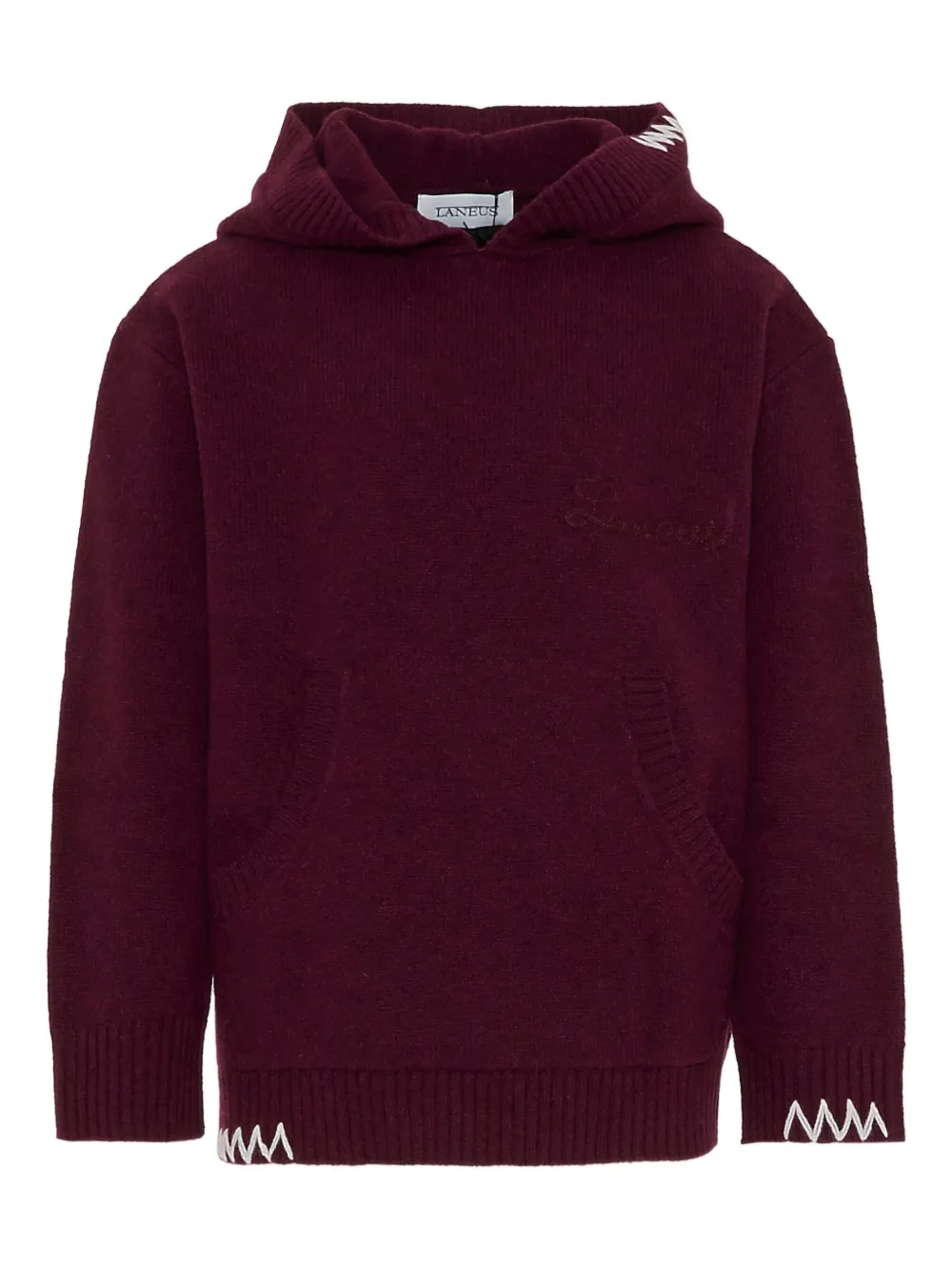 Laneus knitted wool hoodie | Red | Image 1
