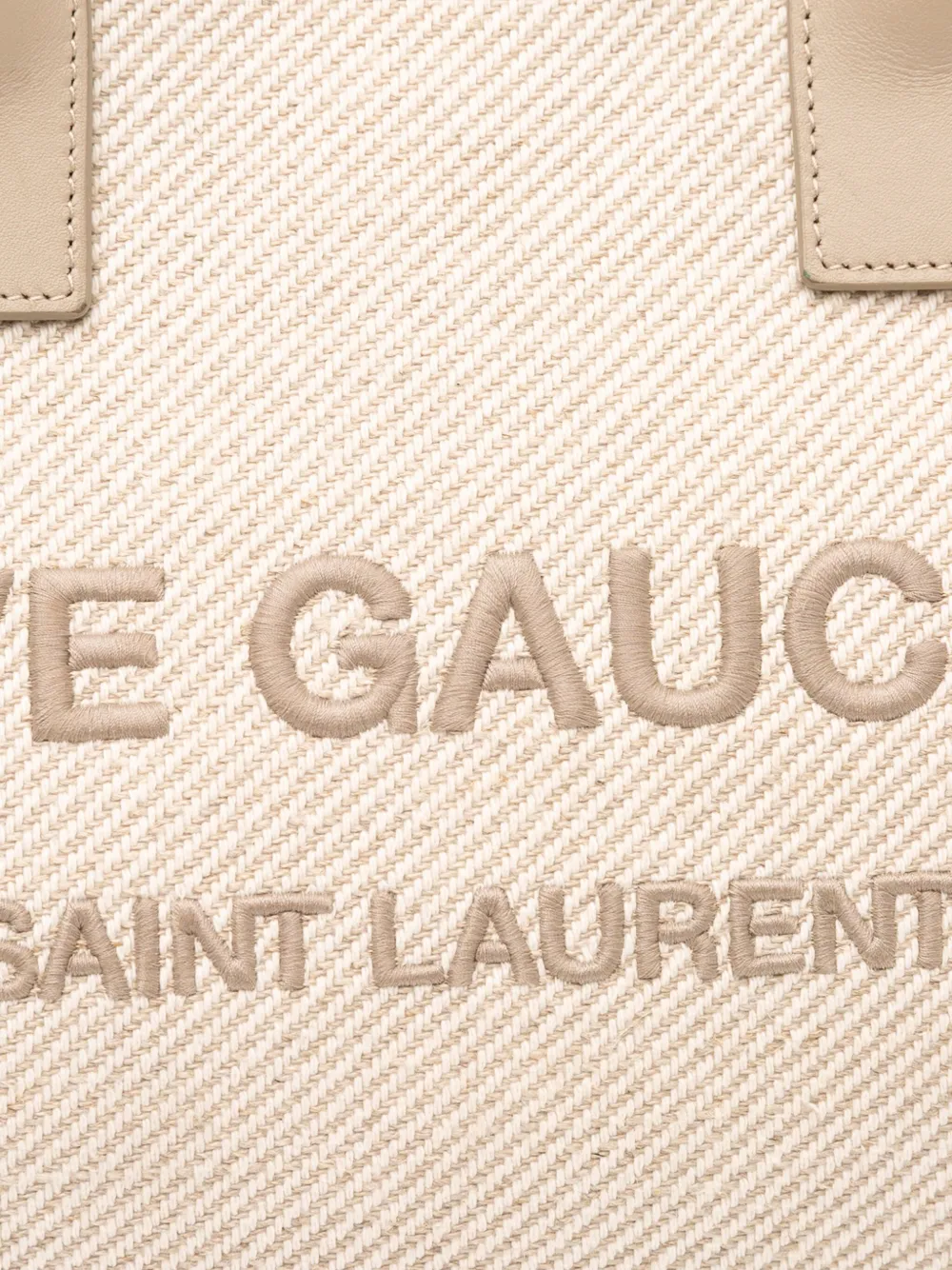 Pre-owned Saint Laurent 2022 Small Canvas Rive Gauche Tote Bag In Brown