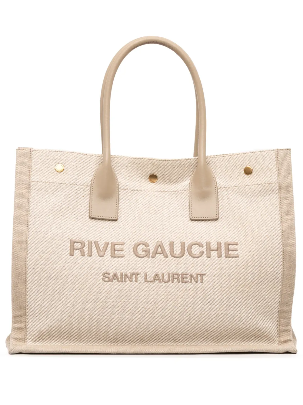 Saint Laurent Pre-Owned 2022 Small Canvas Rive Gauche tote bag | Brown | Image 1