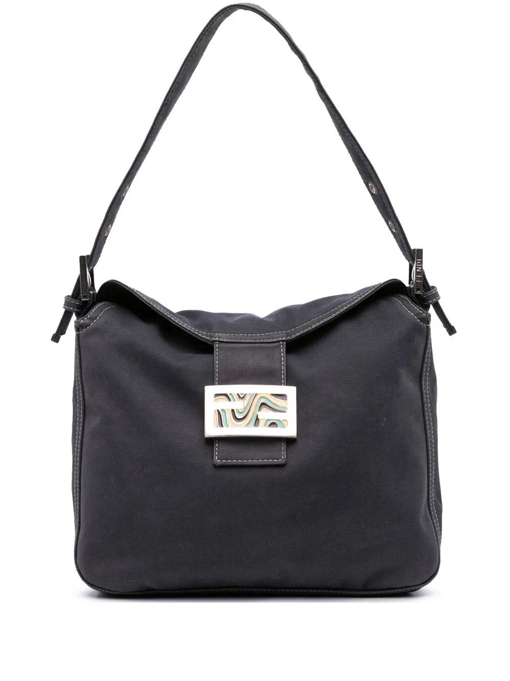 Fendi Pre-Owned 20th Century Canvas FF Marble Double Flap shoulder bag | Blue | Image 1