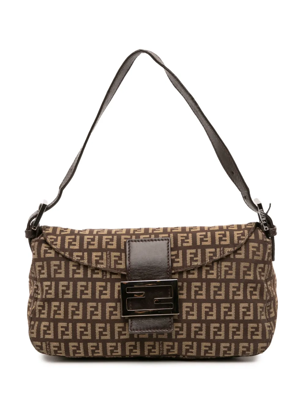 Fendi Pre-Owned 2000-2010 Zucchino Canvas Double Flap shoulder bag | Brown | Image 1