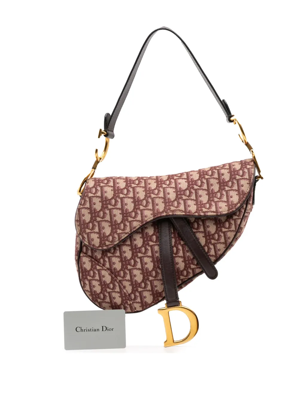 Pre-owned Dior 2019 Oblique Canvas Saddle Bag Shoulder Bag In Red