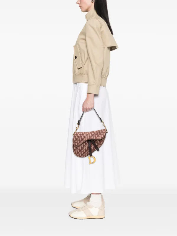 Christian Dior Pre-Owned 2019 Oblique Canvas Saddle Bag Shoulder