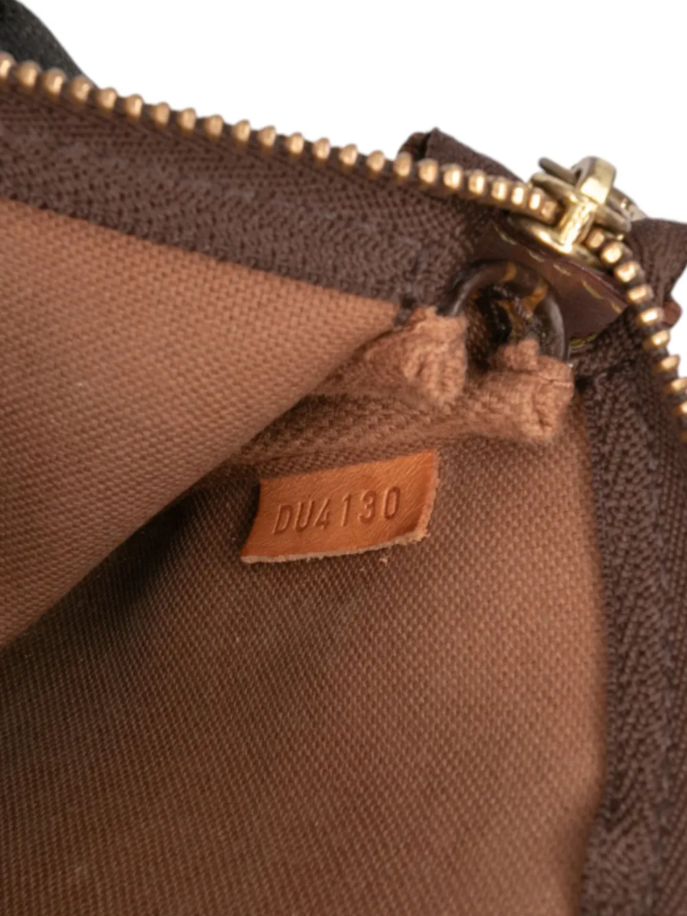 Pre-owned Louis Vuitton 2010 Monogram Mini Pochette Accessoires Handbag In Brown