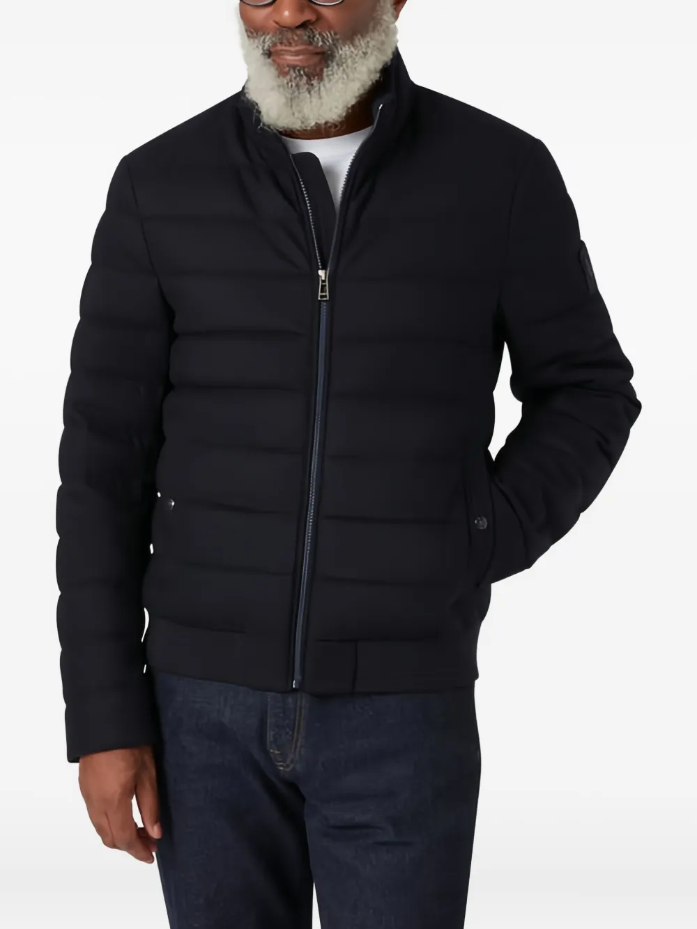 Belstaff Circuiter gewatteerd jack met rits Blauw
