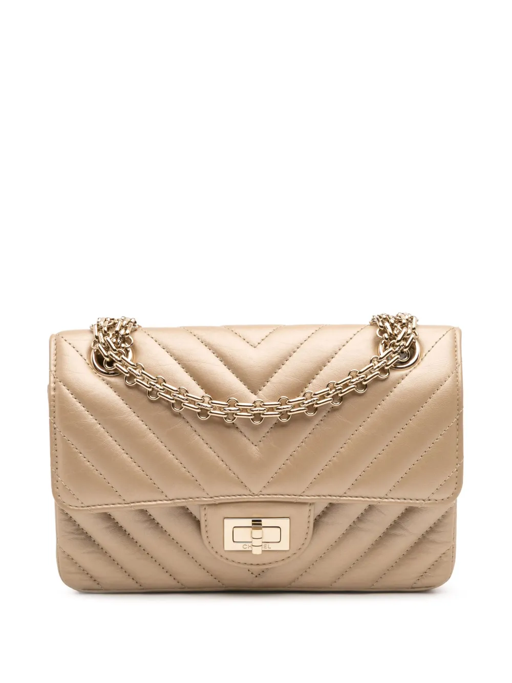 CHANEL Pre-Owned 2021-2025 Reissue 2.55 Chevron Quilted Metallic CHANEL Pre-Owned 2021-2025 Reissue 2.55 Chevron Quilted Metallic
