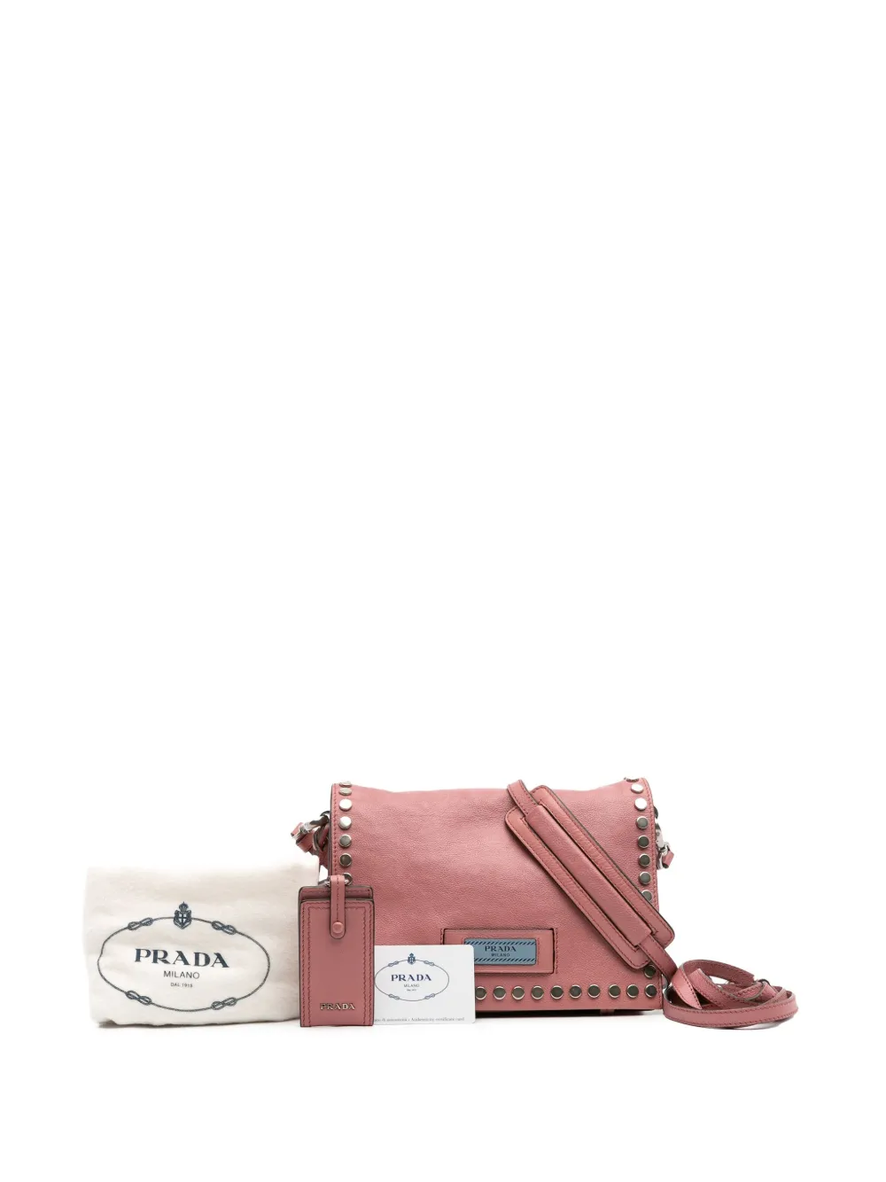 2000-2013 Glace Calf Studded Etiquette Flap Crossbody Bag