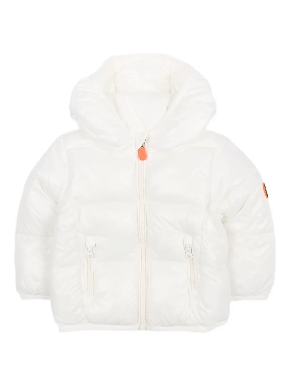 Save The Duck Kids logo-patch padded jacket | White | Image 1