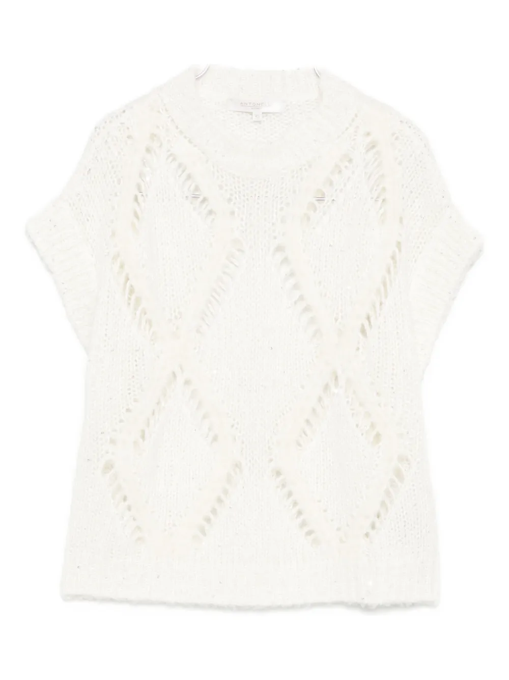 Antonelli Diamond-pattern Knitted Top In Neutral
