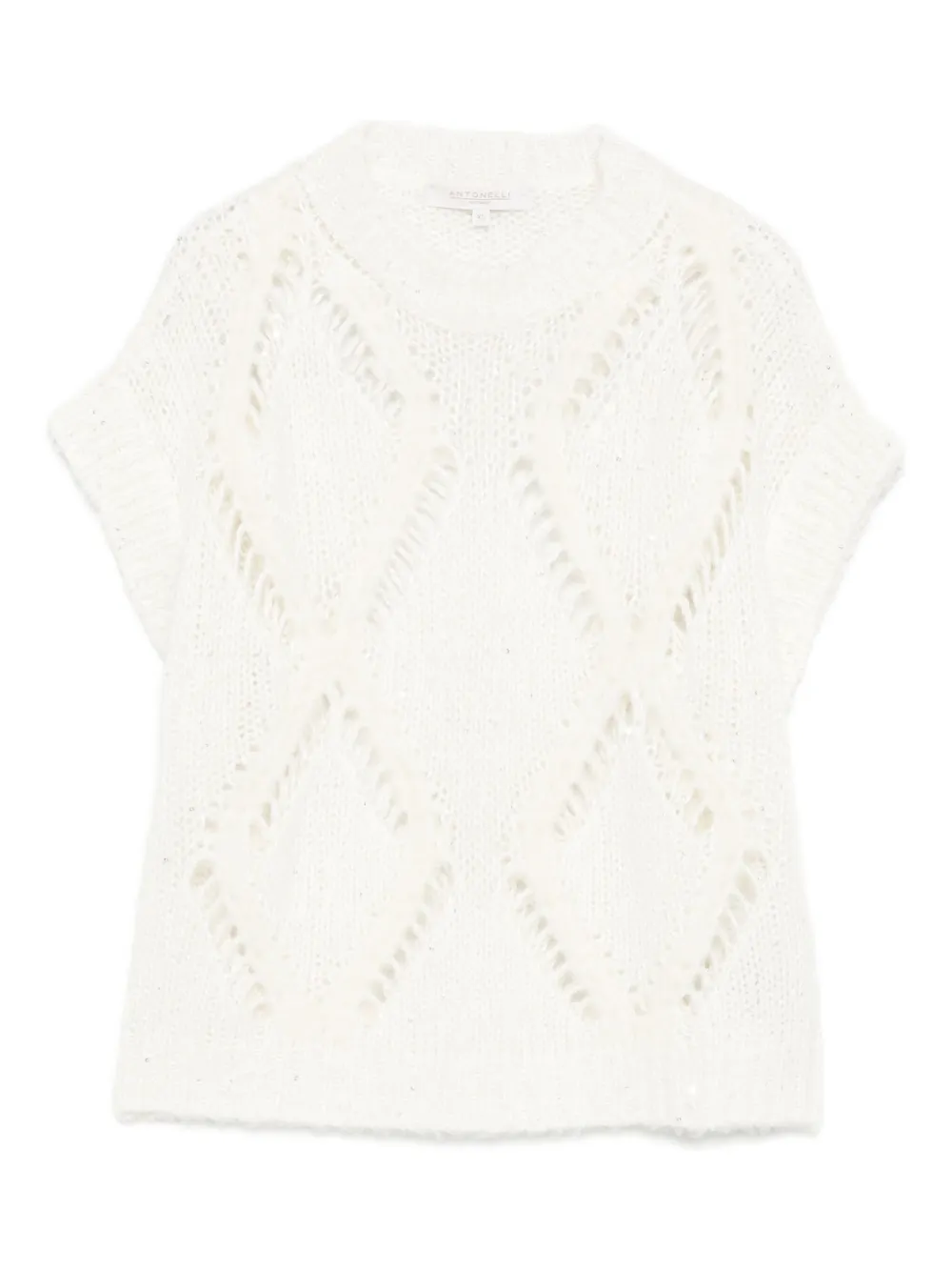 Antonelli diamond-pattern knitted top | White | Image 1