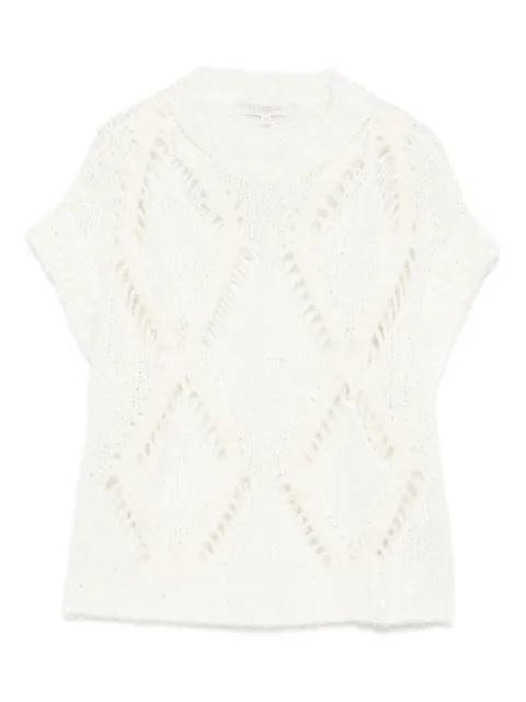 Antonelli diamond-pattern knitted top