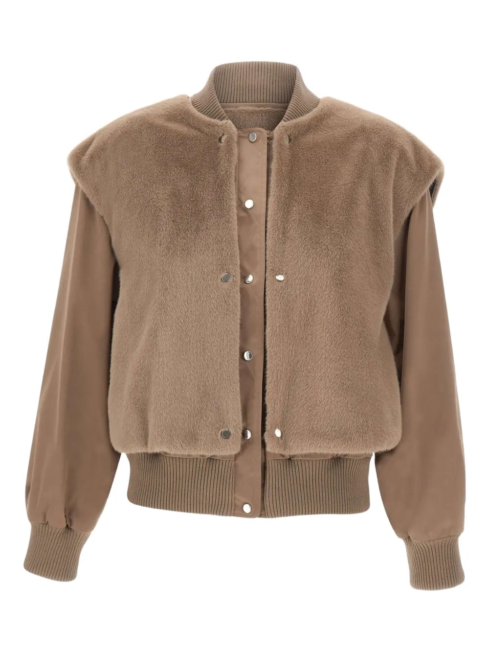 Hugo Boss Layered Bomber Jacket In Brown