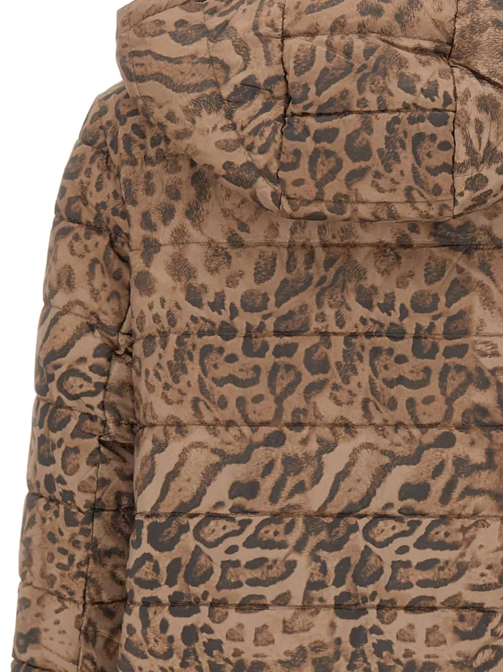 Elena Miro' Animalier-print Puffer Jacket In Brown