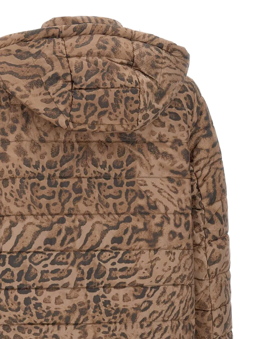 Elena Miro' Animalier-print Puffer Jacket In Brown