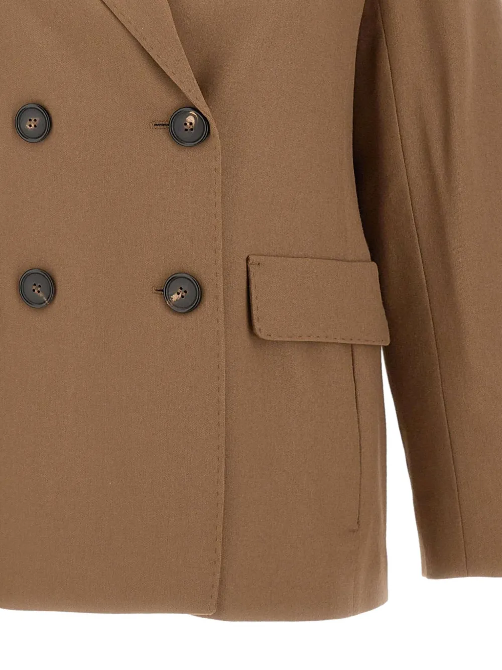 'S Max Mara Blazer met dubbele rij knopen en puntige revers Bruin