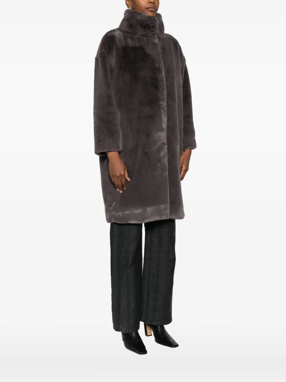 Herno Jas met trechterhals en cropped mouwen Grijs