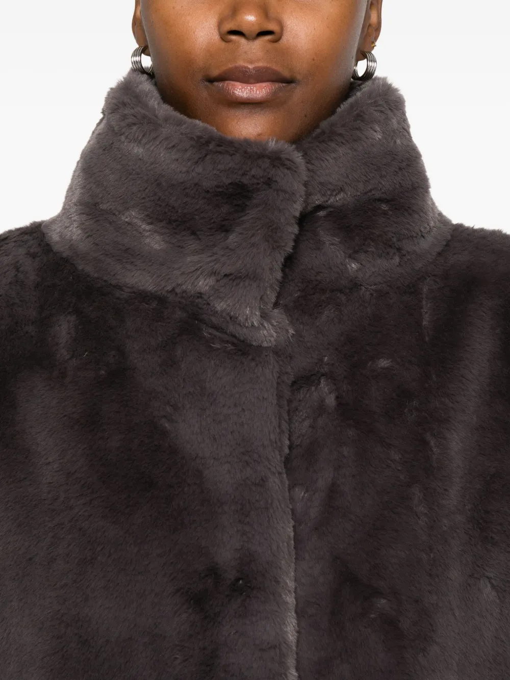 Herno Jas met trechterhals en cropped mouwen Grijs