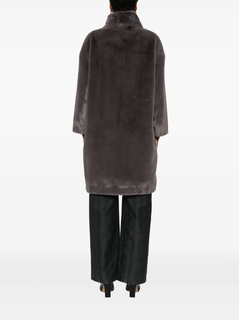 Herno Jas met trechterhals en cropped mouwen Grijs