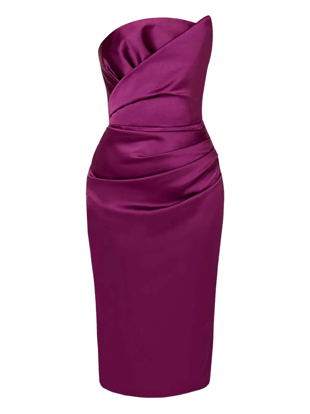 Amalin Vivienne Strapless Draped Dress In Purple