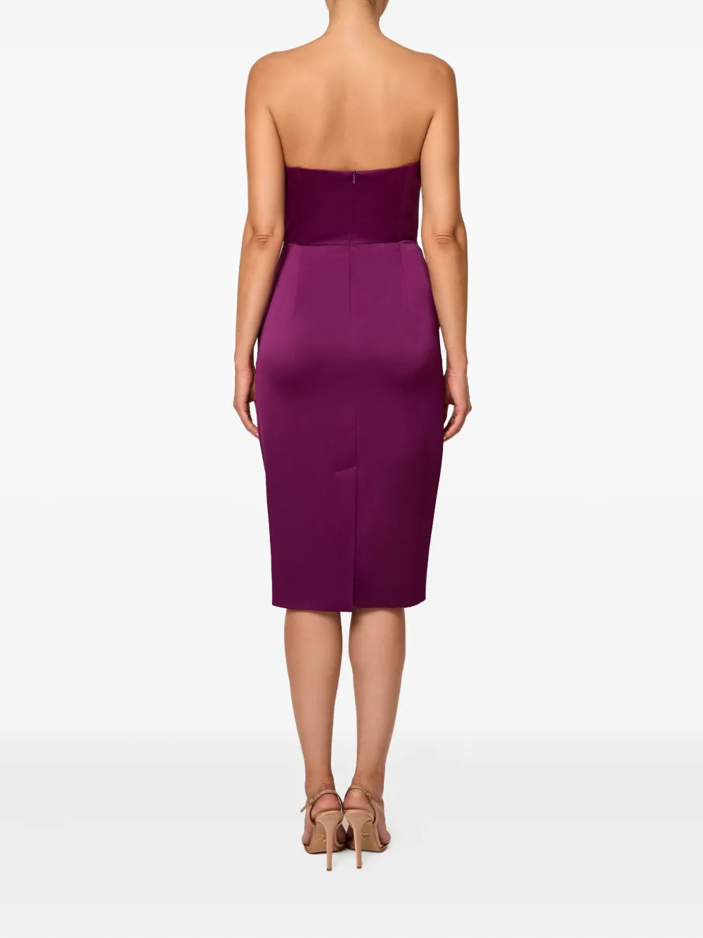 Amalin Vivienne Strapless Draped Dress In Purple