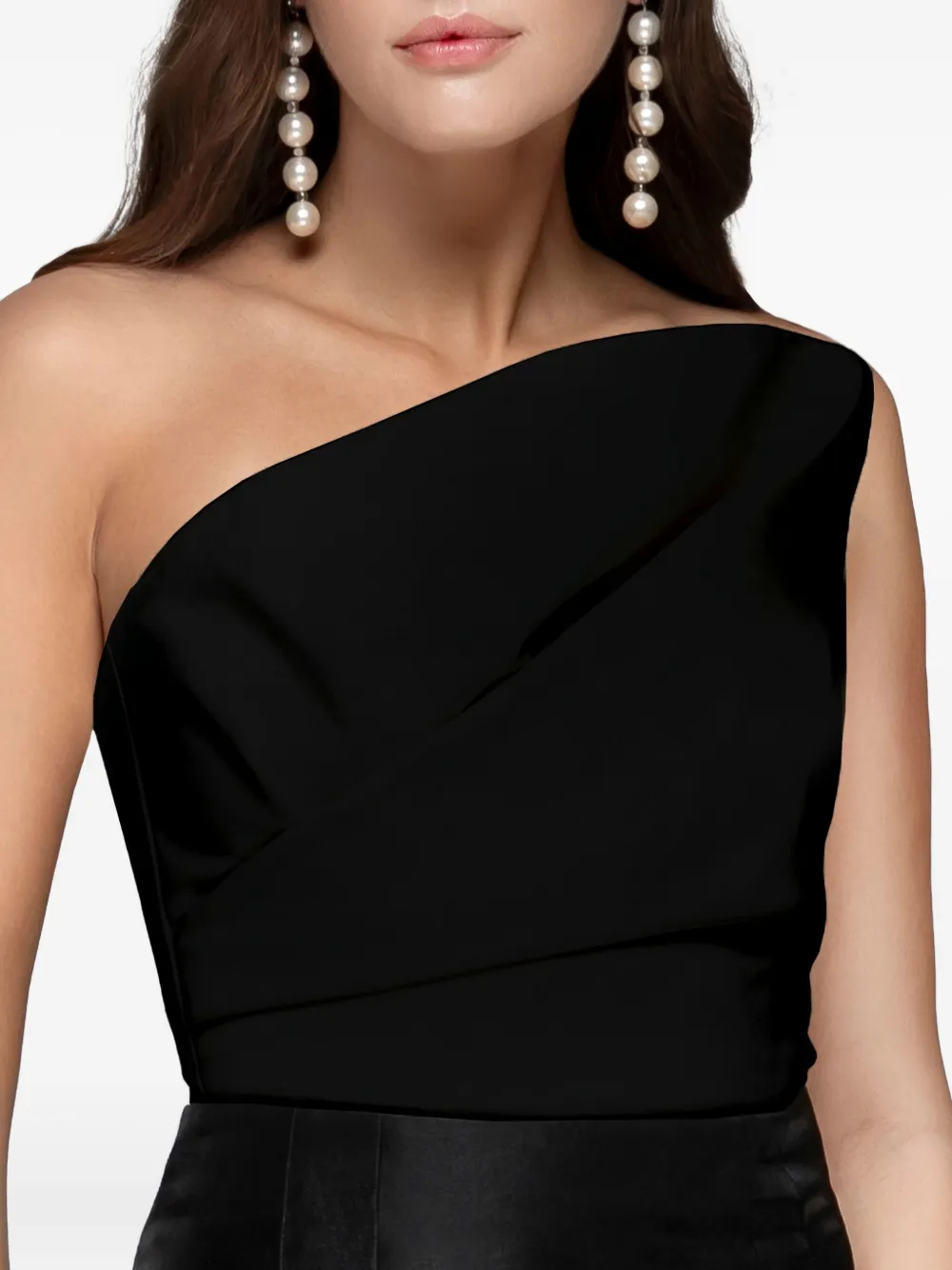 Amalin Claudine One-shoulder Top In Black