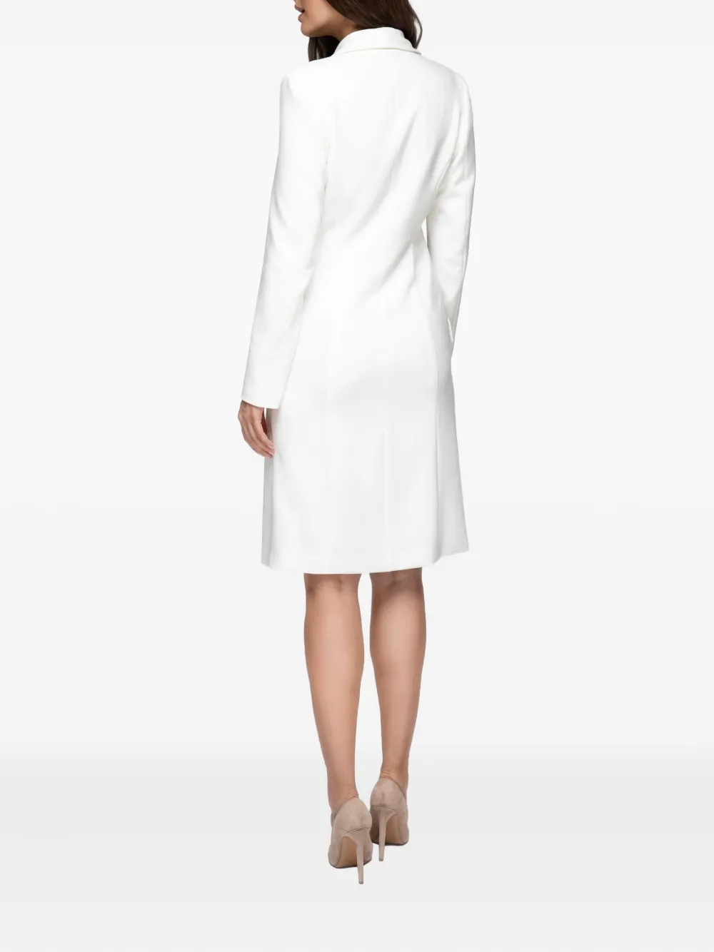 AMALIN Kathleen jurk met dubbele rij knopen Wit