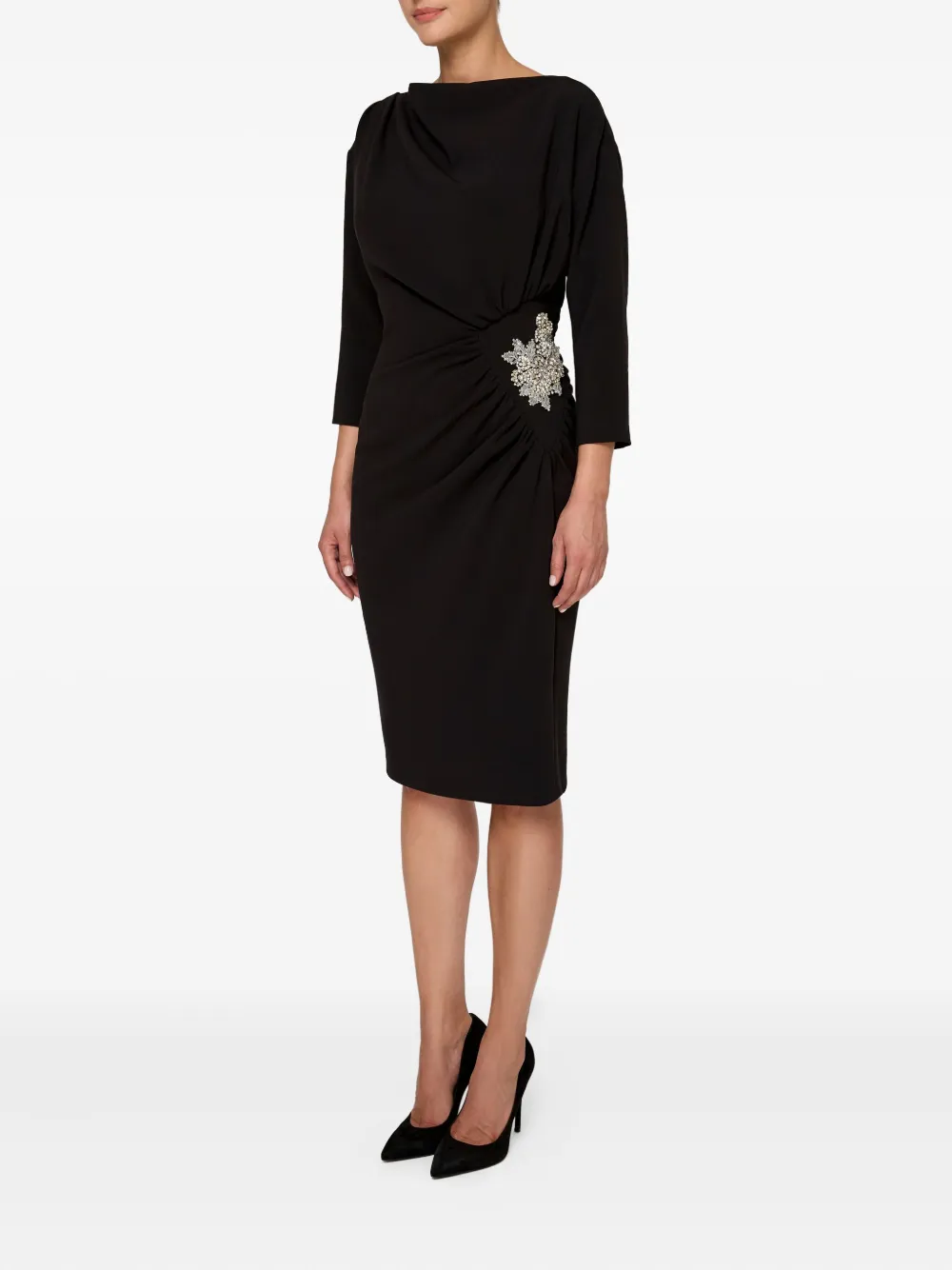 Amalin Hailey Crystal-embellished Dress In Black