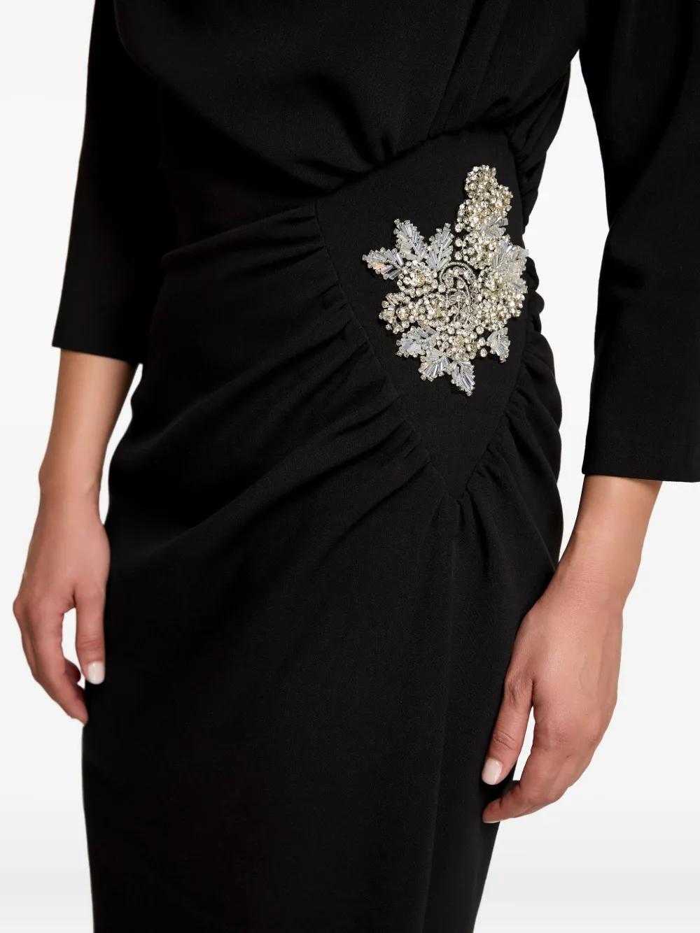 Amalin Hailey Crystal-embellished Dress In Black