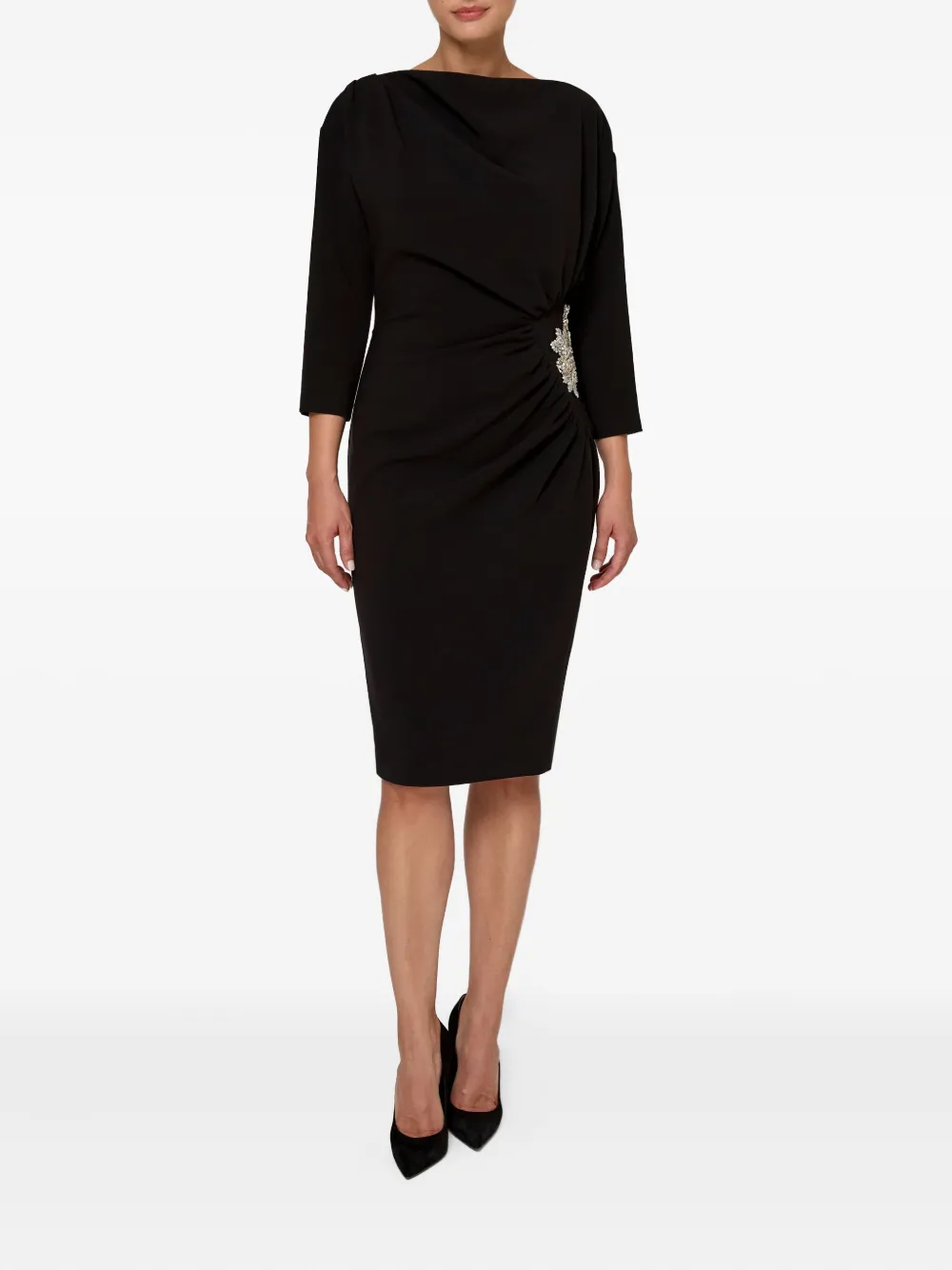 Amalin Hailey Crystal-embellished Dress In Black
