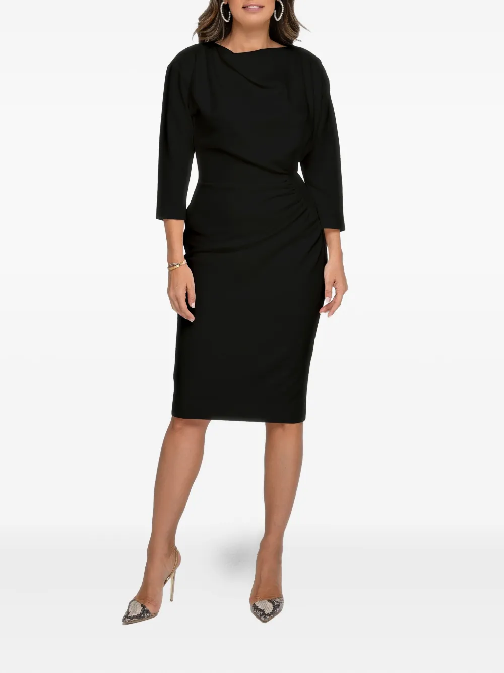 Amalin Hannah Ruched Dress In Black