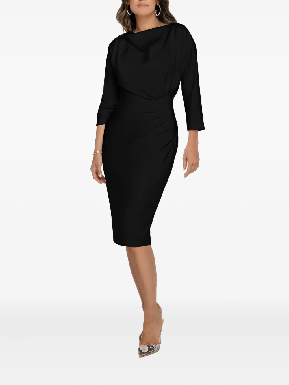 Amalin Hannah Ruched Dress In Black