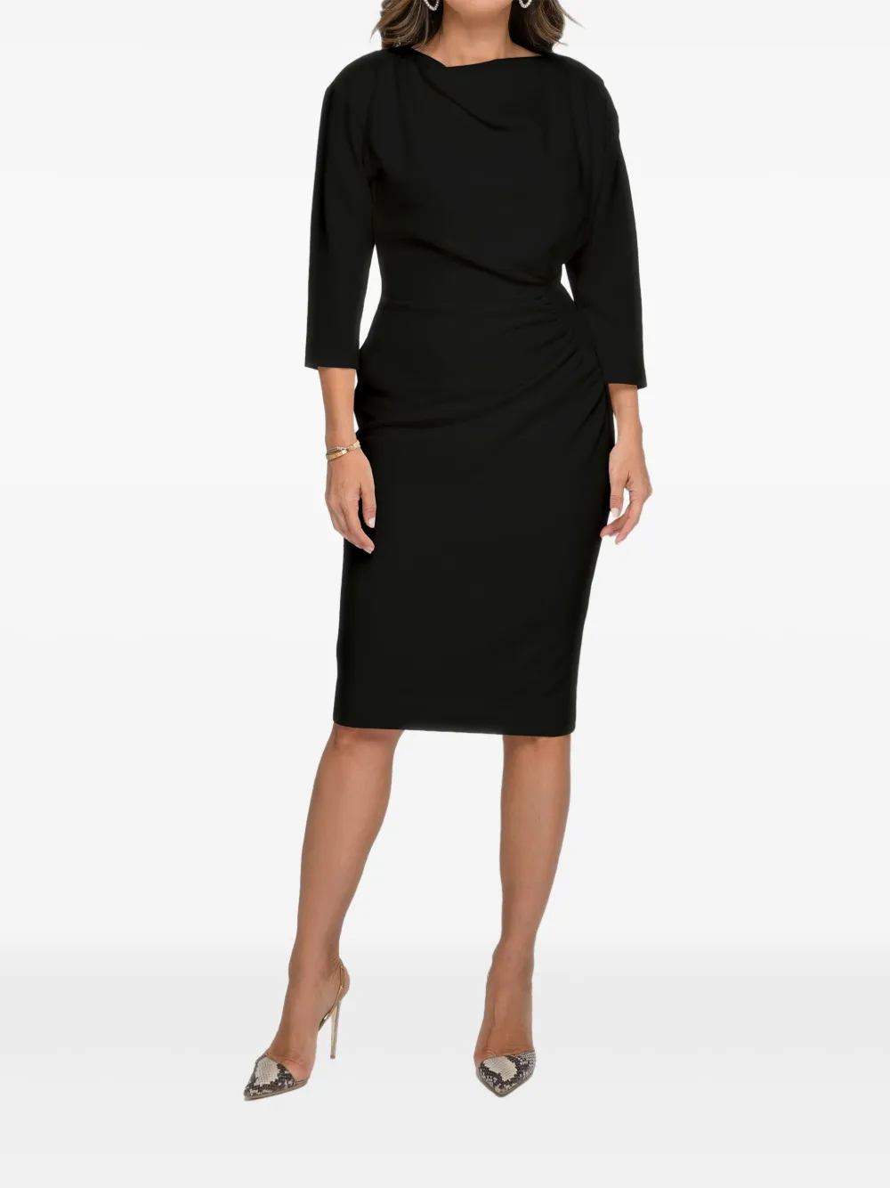 AMALIN Hannah ruched dress - Zwart