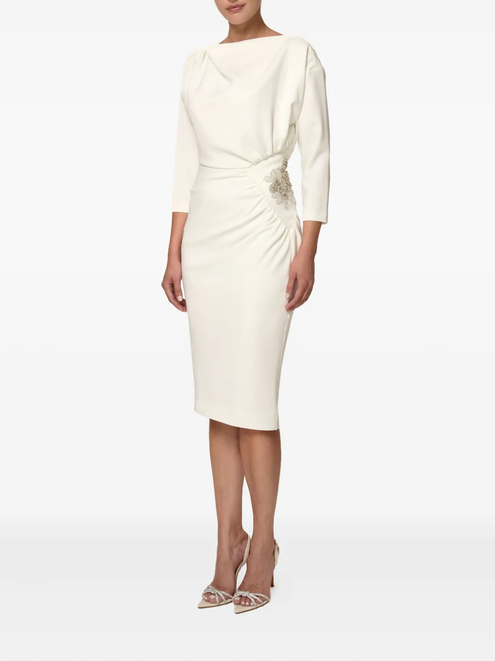 Amalin Hailey Crystal-embellished Dress In White