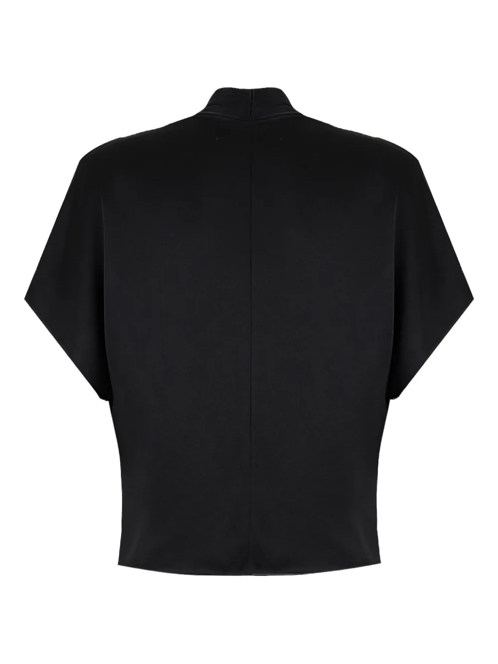 LAPOINTE Blouse met gedrapeerde voorkant en V-hals - Zwart