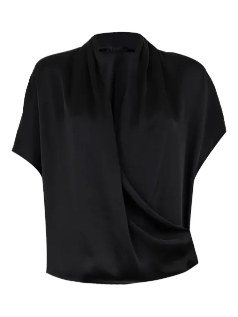 LAPOINTE blusa drapeada con cuello en V