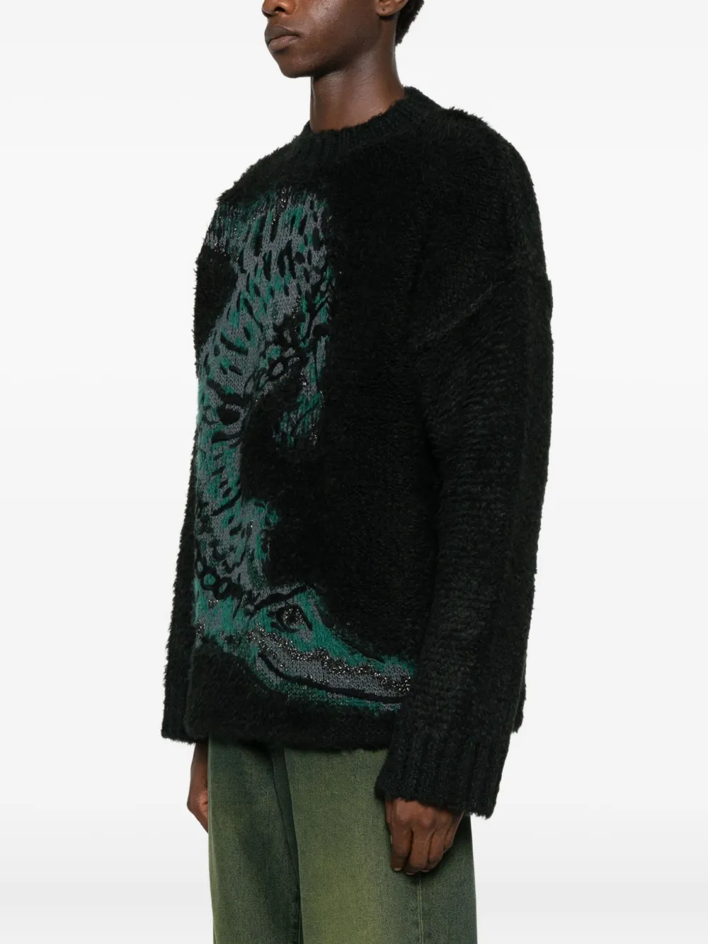 Lacoste Trui met jacquard Zwart